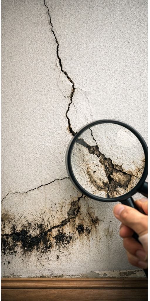 Riss und Feuchtigkeit